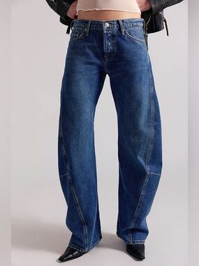 We The Free Fable Low-Rise Twisted Bowed Jeans